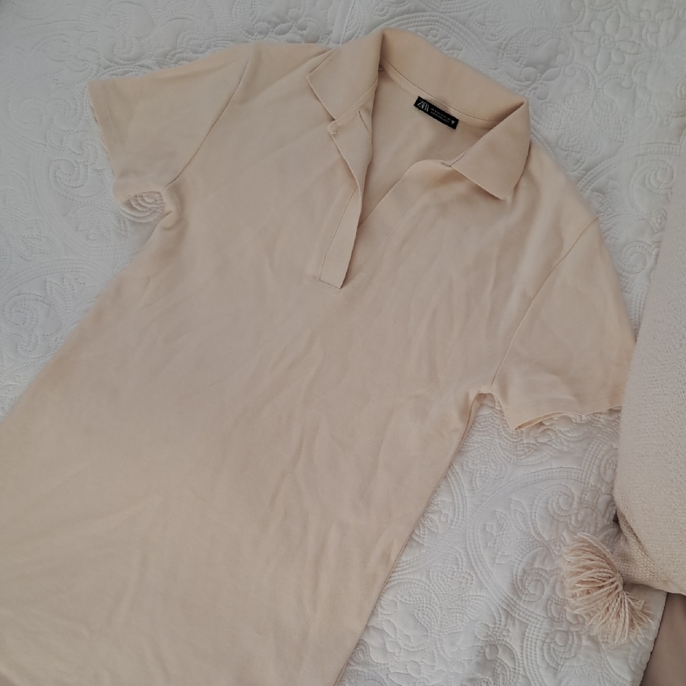 Zara Cream Polo Shirt